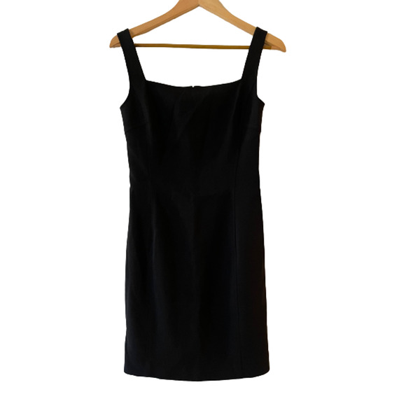 Ralph Lauren Size 4 Purple Label Wool Blend Sheath Dress Black Sleeveless LBD